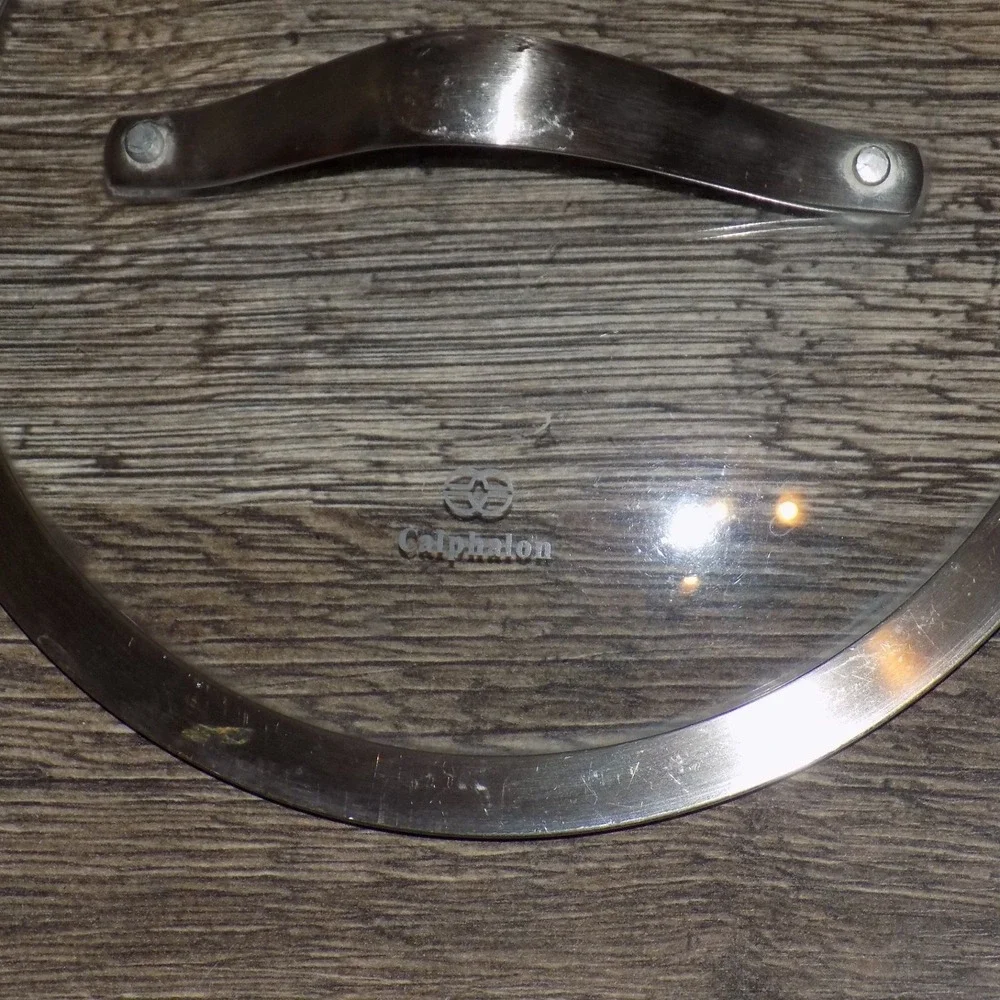 Calphalon Glass Lid Replacement 8 Inch Clear Good Stainless Steel Rim‎ Handle